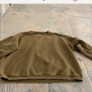 aerie olive green corded love sweater
